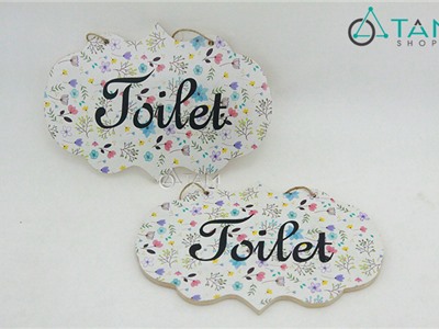 Bảng Toilet vẽ theo yêu cầu họa tiết thiên nhiên 20x30cm